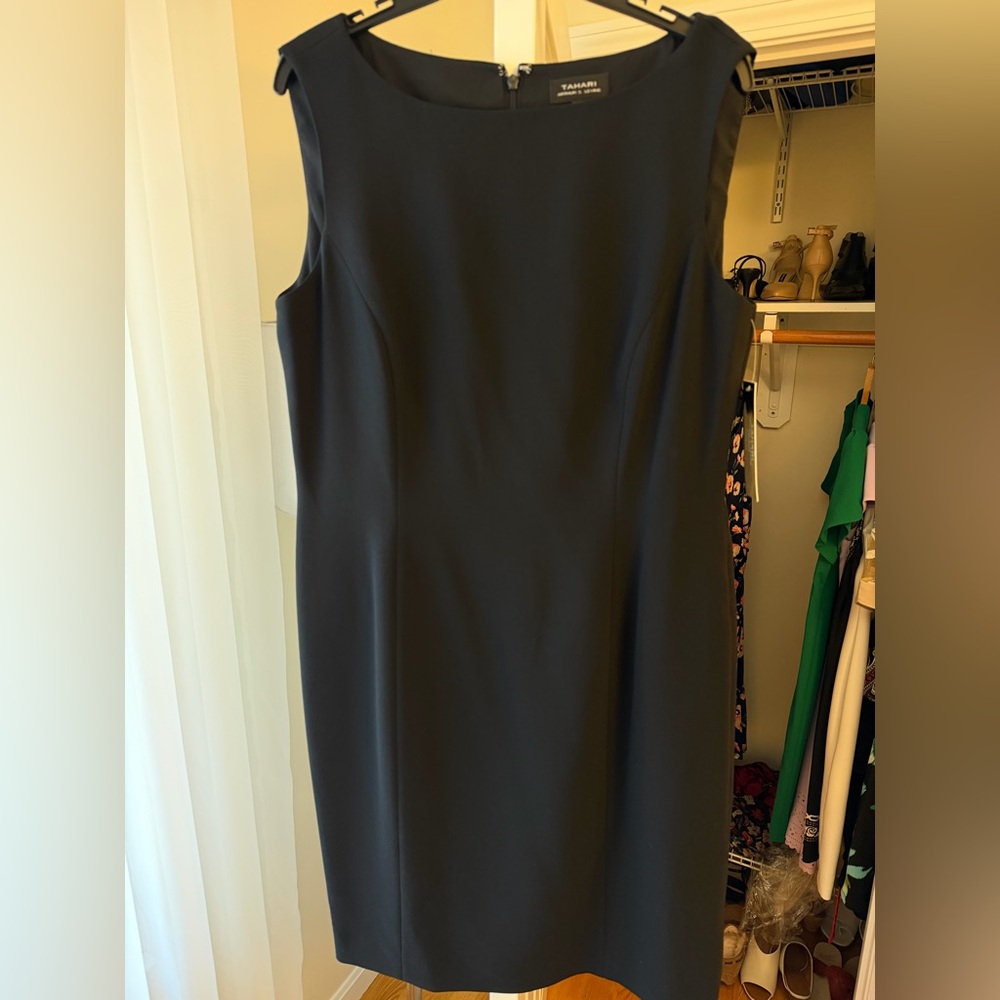 Tahari Elegant Black Sleeveless Dress
